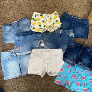 Justice and cat and Jack shorts size 10/12